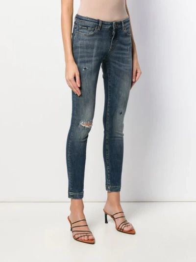 Shop Dolce & Gabbana Distressed Skinny Jeans In Blue