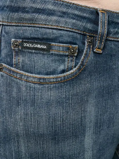 Shop Dolce & Gabbana Distressed Skinny Jeans In Blue