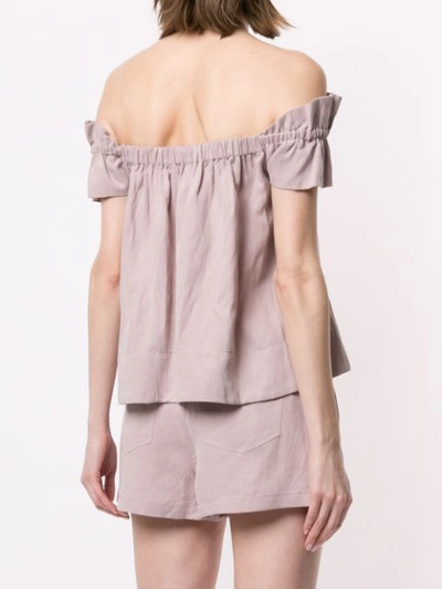 Shop Ulla Johnson Off The Shoulder Top In Purple