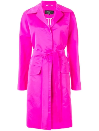Shop Rochas Belted Trench Coat In Pink