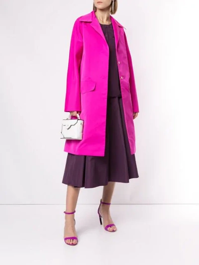 Shop Rochas Belted Trench Coat In Pink