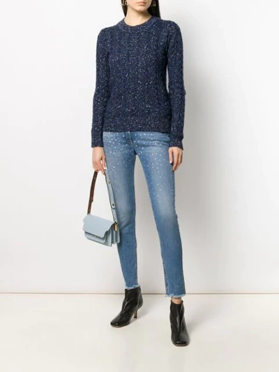 Shop Blumarine Iridescent Jumper In 2429 Blu Inchiostro