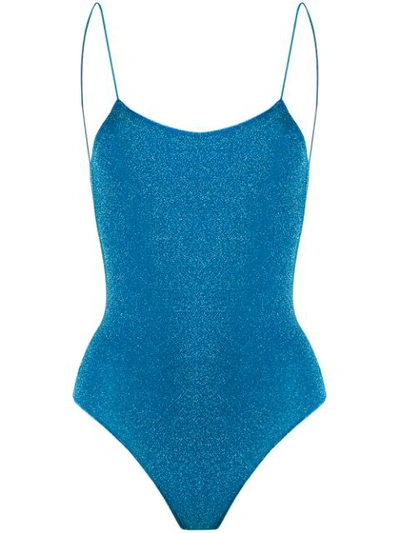 Shop Oseree Oséree X Gente Roma Maillot Swimsuit In Blue