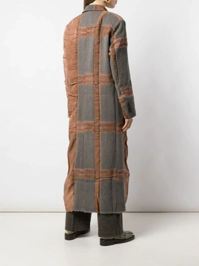 Shop Uma Wang Oversized Patchwork Coat In 灰色
