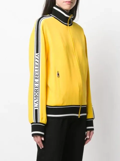 Shop Dolce & Gabbana Contrast Stripe Jacket In Yellow