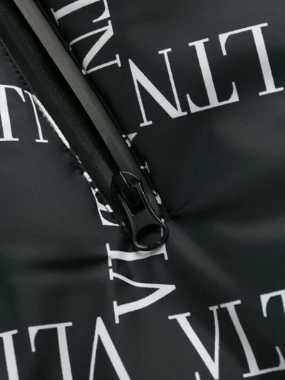 Shop Valentino Logo Print Padded Coat In Black