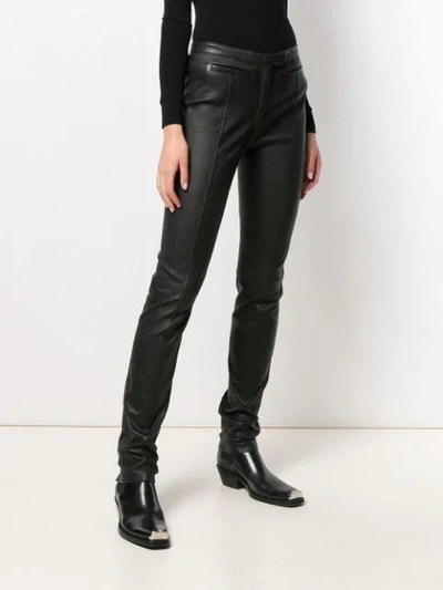 Shop Proenza Schouler Leather Skinny In 200 Black
