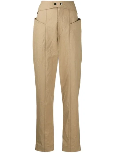 Shop Isabel Marant High Waisted Trousers In Beige