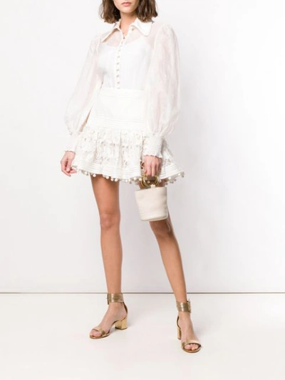 Shop Zimmermann Ruffled Skirt In White