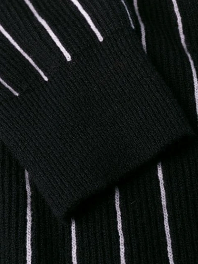 Shop Barrie Striped Cashmere Jumper In Black
