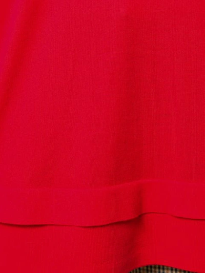 Shop Paule Ka Layered-effect V-neck Pullover In Red