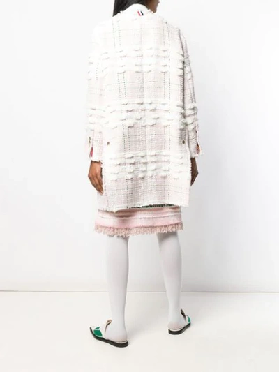 Shop Thom Browne Bow Embroidery Cardigan Overcoat  In 680 Light Pink