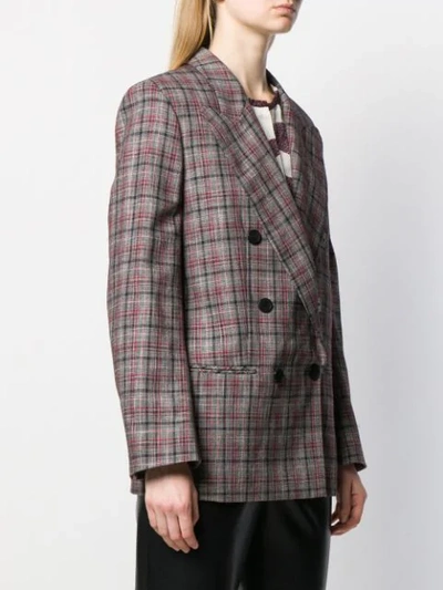 Shop Isabel Marant Checked Double-breasted Blazer In Red