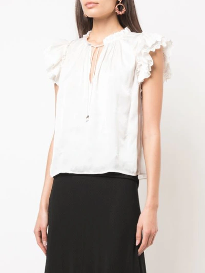 Shop Ulla Johnson Broderie Anglaise Cap Sleeve Blouse In White