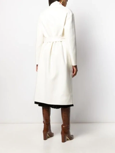 Shop Loewe Belted Oversized Coat In White