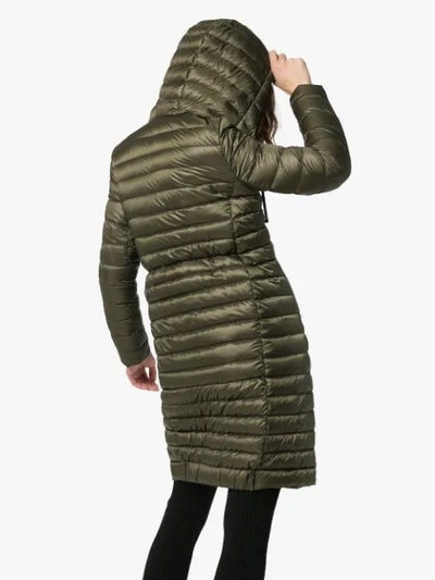 Shop Moncler Suvetter Quilted Feather Down Coat In Green