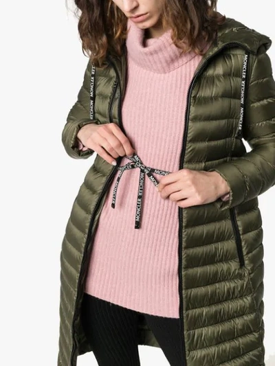 Shop Moncler Suvetter Quilted Feather Down Coat In Green