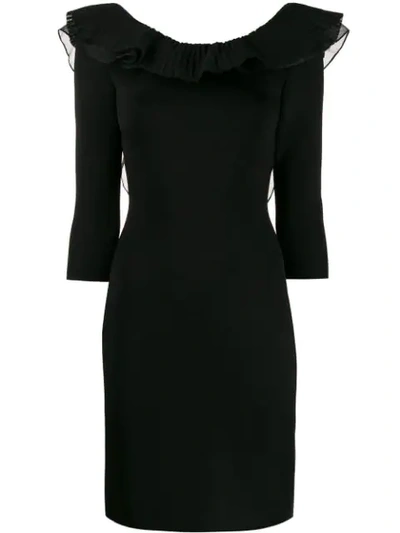 Shop Antonino Valenti Ruffle Trimmed Dress In Black