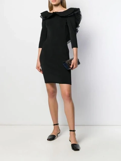 ANTONINO VALENTI RUFFLE TRIMMED DRESS - 黑色