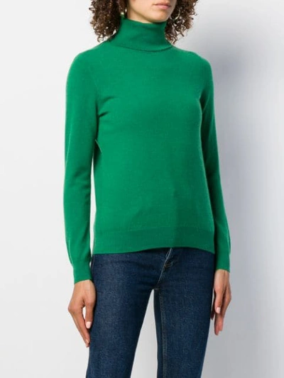 Shop N•peal Polo Neck Sweater In Green