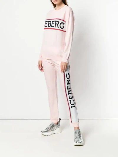 Shop Iceberg Logo Track Pants - Pink