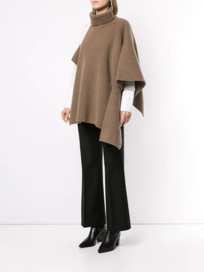 Shop Ports 1961 Ribbed Roll Neck Knitted Top In Neutrals