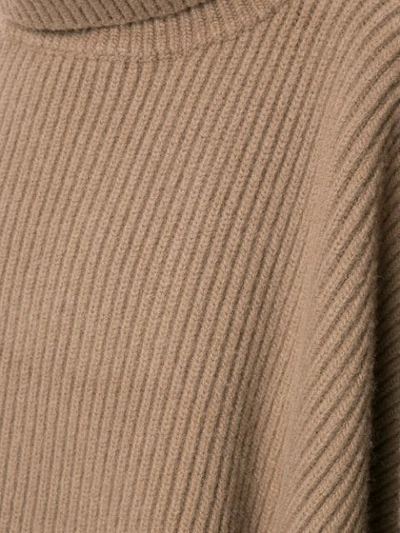 Shop Ports 1961 Ribbed Roll Neck Knitted Top In Neutrals