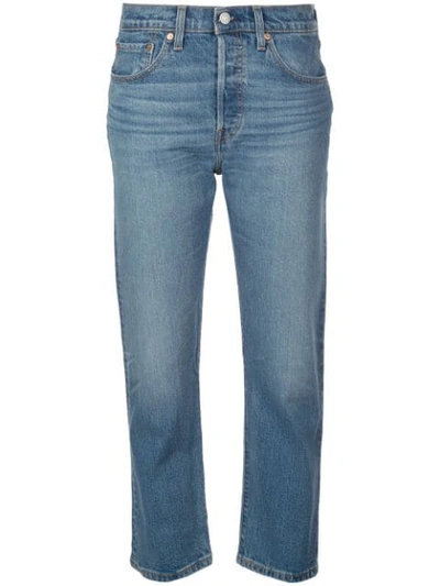 Shop Levi's 501 Cropped Jeans In Blue