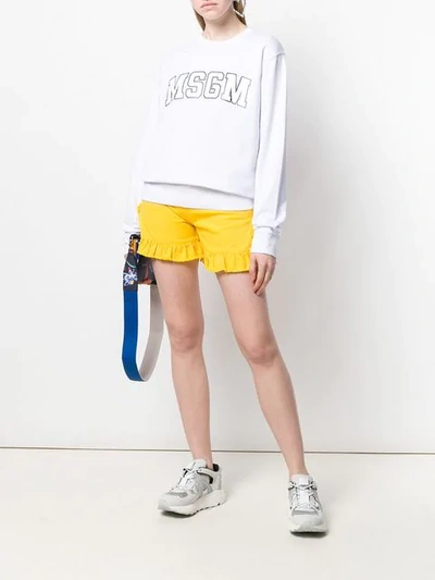 Shop Msgm Logo Sweatshirt In White