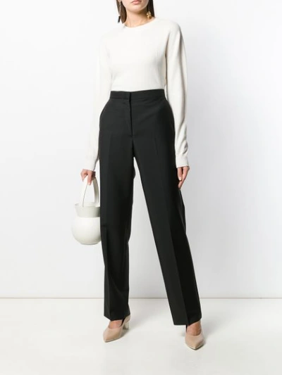 Shop Jil Sander High Waisted Trousers In Black