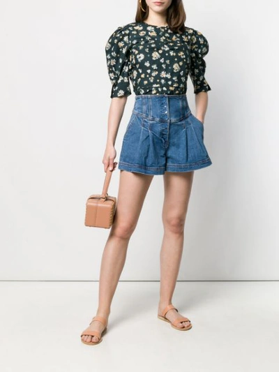 Shop Ulla Johnson Cass Denim Shorts In Blue