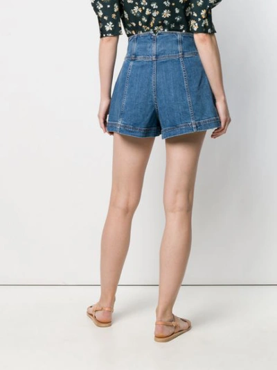 Shop Ulla Johnson Cass Denim Shorts In Blue