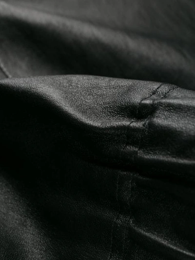 Shop Yves Salomon Leather Leggings In Black