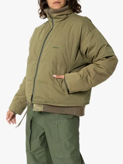 Shop Ambush Reversible Padded Bomber Jacket In Green