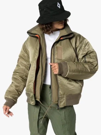 Shop Ambush Reversible Padded Bomber Jacket In Green