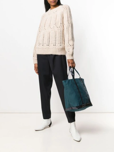 Shop Vanessa Bruno Open Knit Sweater - Neutrals
