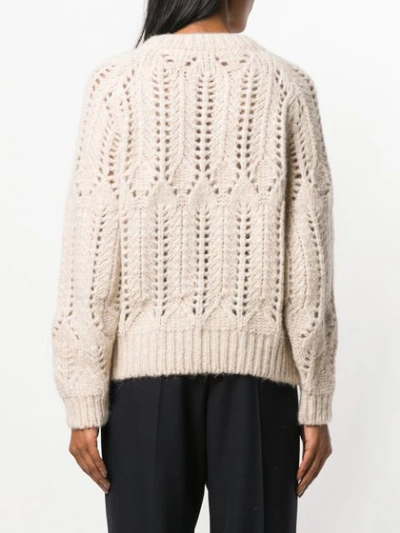 Shop Vanessa Bruno Open Knit Sweater - Neutrals