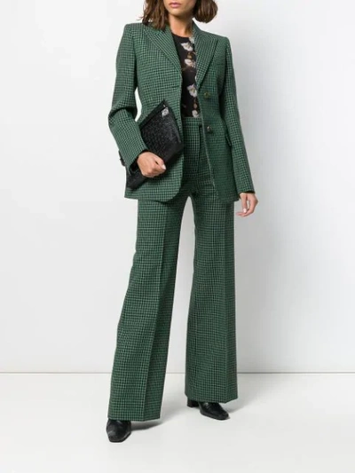 Shop Givenchy Grid Check Blazer In Green