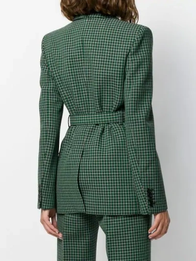 Shop Givenchy Grid Check Blazer In Green