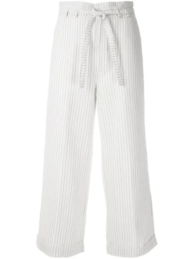 Shop Tufi Duek Striped Culottes In White