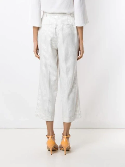 Shop Tufi Duek Striped Culottes In White