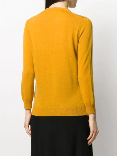 Shop Ultràchic Intarsia Fine Knit Jumper In Yellow