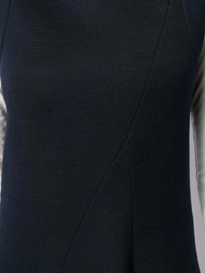 Shop Jil Sander Asymmetric Pleated Sleeveless Dress In Blue