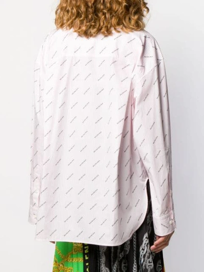 Shop Balenciaga Logo-printed Masculine Shirt In Pink