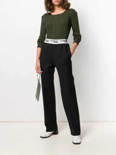Shop Courrèges Ribbed Sweater In Green
