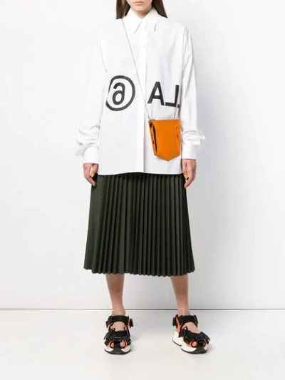 Shop Mm6 Maison Margiela Logo Printed Shirt In White