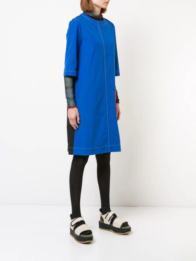 Shop Marni Colour Block Shift Dress - Blue