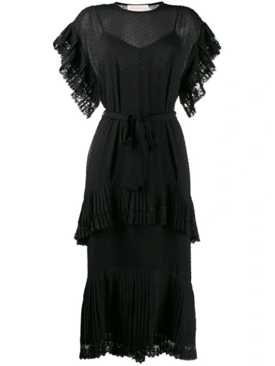 Shop Zimmermann Lace Trim Dress In Black