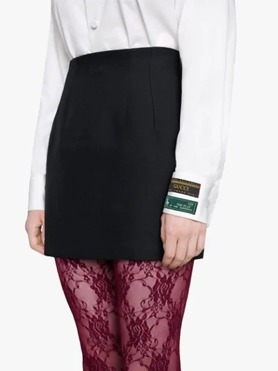 Shop Gucci High-waisted Mini Skirt In Black