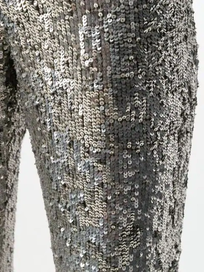 Shop P.a.r.o.s.h. Sequinned Flared Trousers In Silver